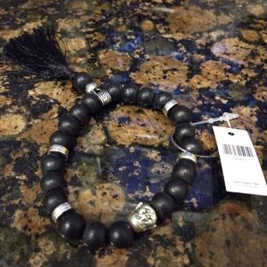 Happy Buddha Tassel Bracelet Black